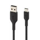 image de Câble Belkin Boost Charge tressée USB-A vers USB-C (15 W, 1 m, noir)