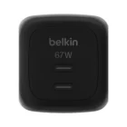 image de Chargeur Belkin Boost Charge Pro secteur GaN deux ports USB-C (67 W) Noir