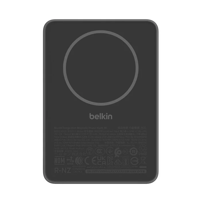 image de Power Bank magnétique sans fil Belkin Boost Charge Slim 15 W avec support intégré, noir