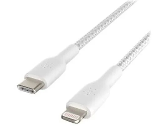 image de BELKIN Câble USB - Lightning 1 m torsadé Blanc (CAA004bt1MWH)