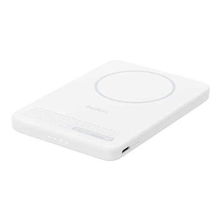 image de Power Bank magnétique sans fil Belkin Boost Charge Slim 15 W avec support intégré Blanc