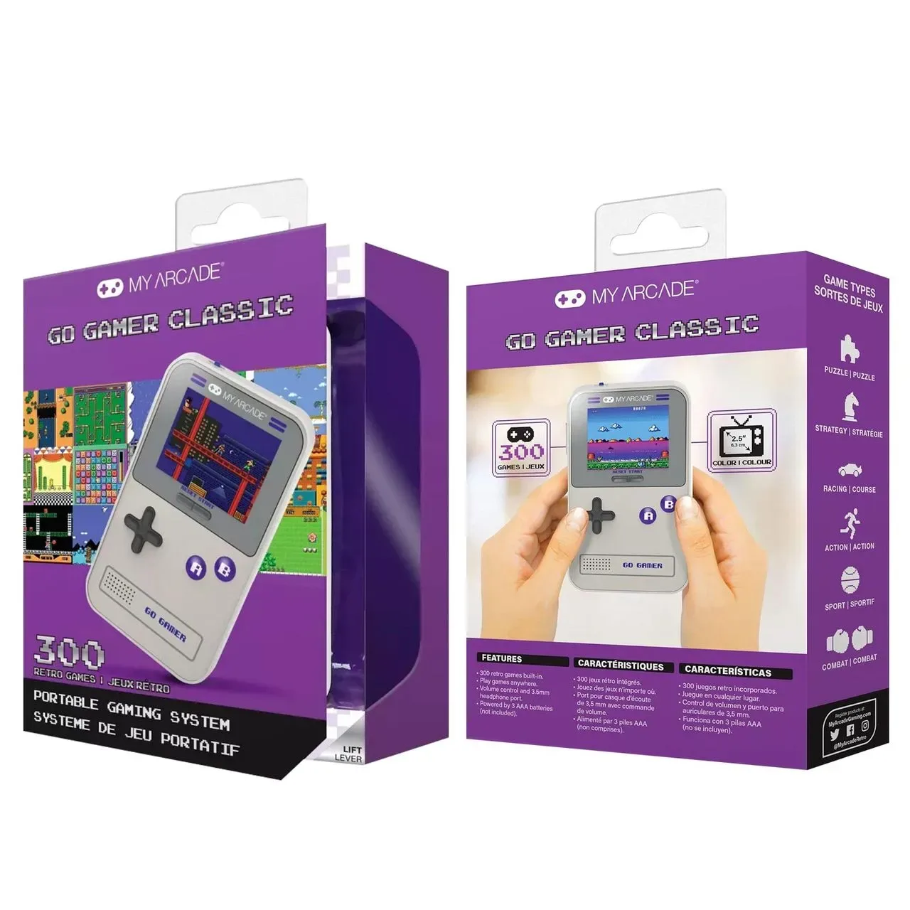 image de Console Portable My Arcade Go Gamer Classic 300 Jeux en 1 Gris